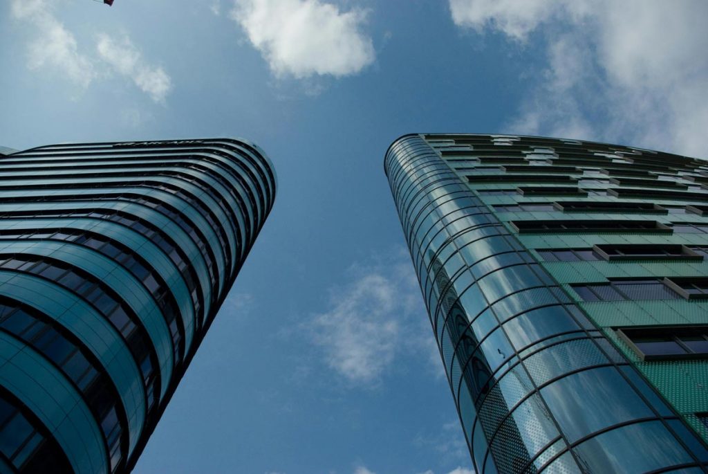 View Of High Rise Buildings From Below